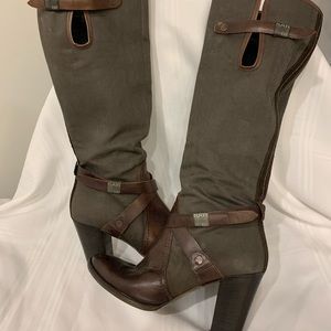 G-Star Raw Canvas and Leather Tall Boots